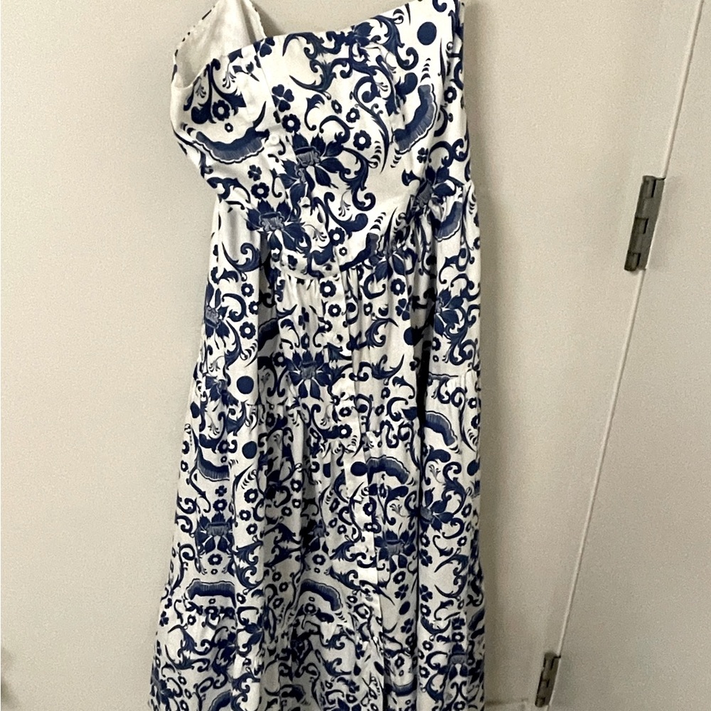 Borgo de Nor printed off shoulder evening dress
